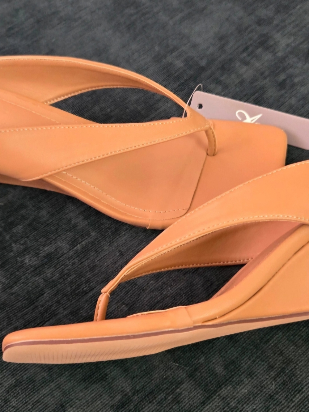 Women’s Tan Wedge Thong Sandals